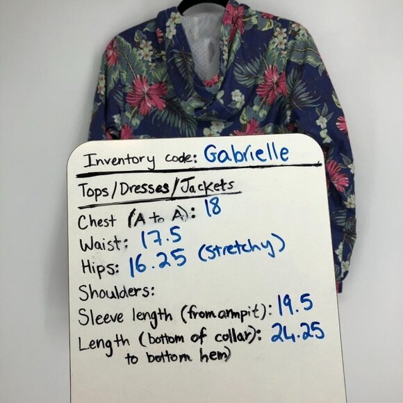 Bench floral navy windbreaker hooded full zip jacket size L (fits  like small) - Picture 13 of 14